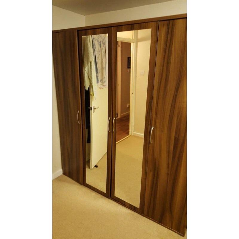 Walnut wardrobe set for sale