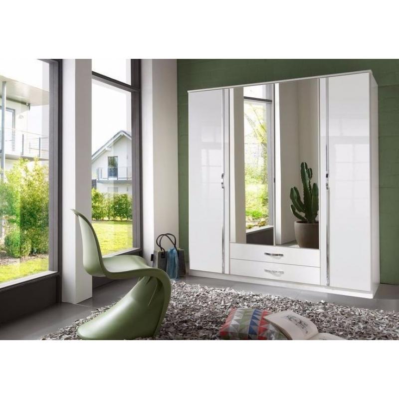 HIGH QUALITY HIGH GLOSS 3 OR 4 DOOR WARDROBE WITH SHELVES+HANGING SPACE ==EXCLUSIVE FROM GERMANY==