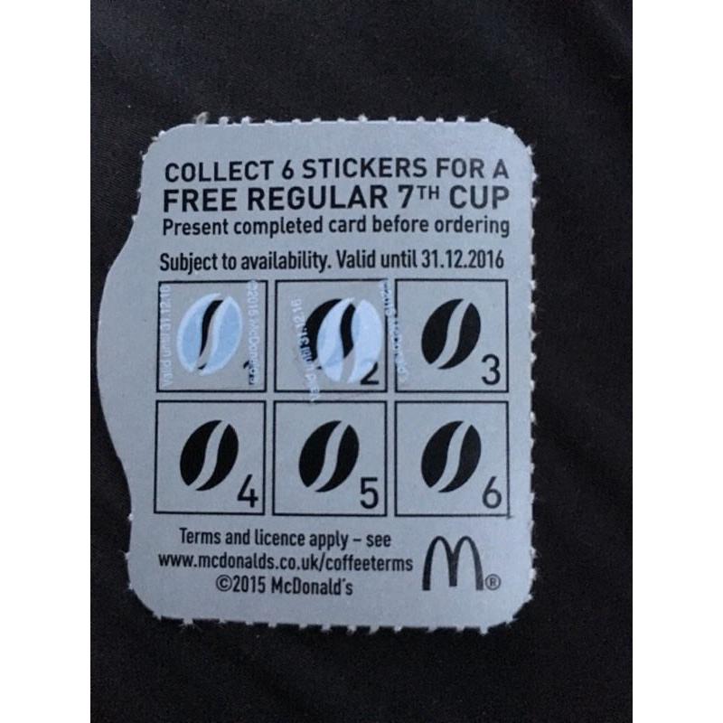 McDonald's hot drink cards