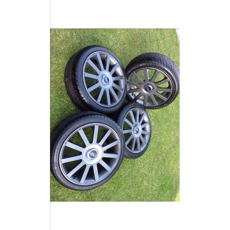 4 x Genuine 17" Ford Fiesta ST150 alloy wheels and tyres, mint condition,STUNNING