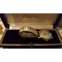 Gold baume watch hall marked