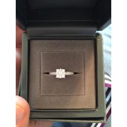 BRAND NEW, size O Platinum Diamond ring