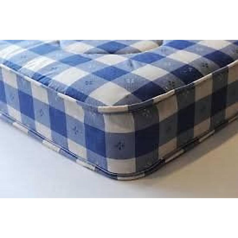 Brand New Basic 4ft6 Double Mattress in blue Factory sealed FREE delivery