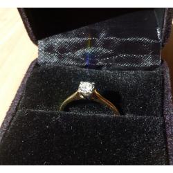 9ct Yellow Gold 10pt Illusion Set Diamond Solitaire Ring