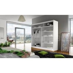 WHITE OR PINE COLOUR MIRROR WARDROBES W 120 , 150 , 180 H 215mm next day delivery within 50 miles