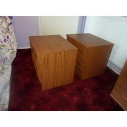 two bedside cabinet in teak