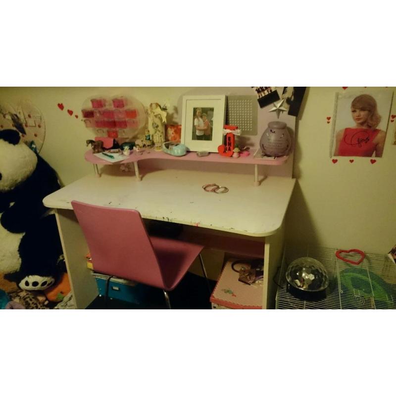 Girls handmade desk and chair.