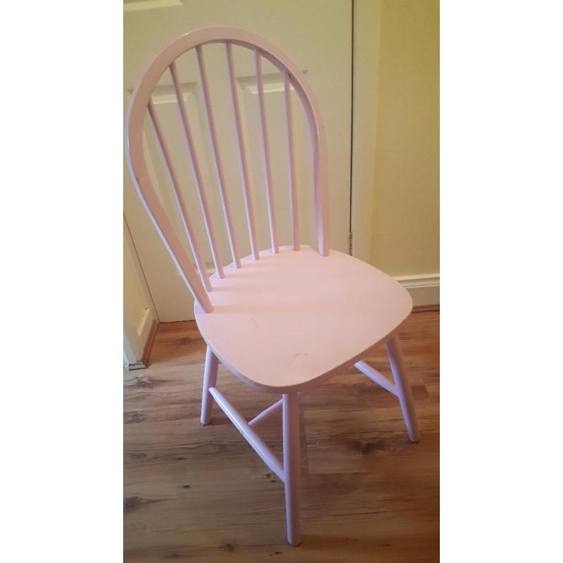 Pale pink wooden chair