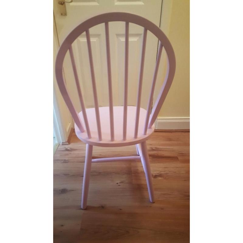 Pale pink wooden chair