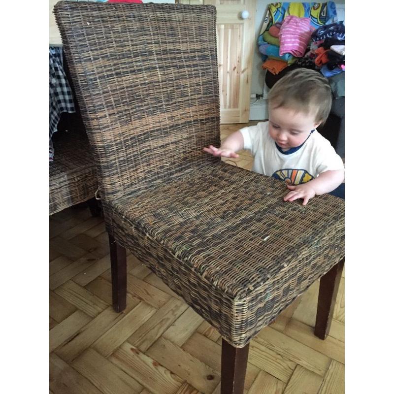 Free Used Mango Leaf Woven Dining Chairs