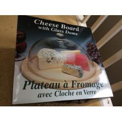 brand new cheese board with glass dome