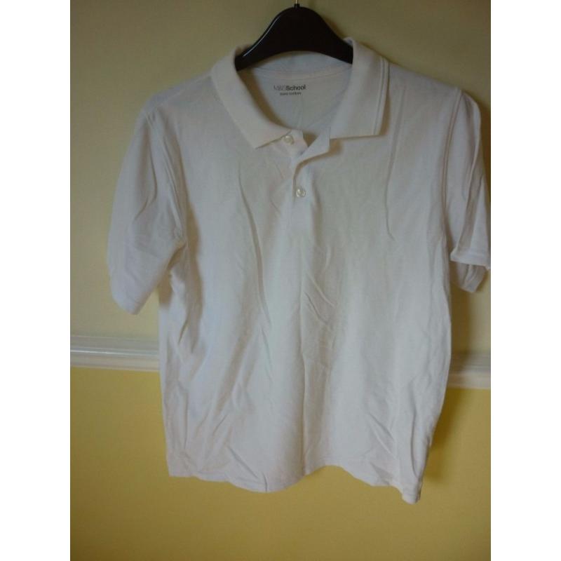 M&S White sports tops - Back to School size 34", or age 13/14 -NEW
