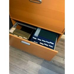 Beech double filing cabinet