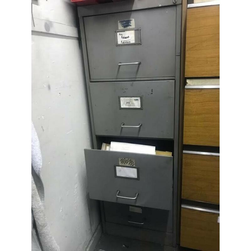 Vintage Industrial 4 Draw Filing Cabinet