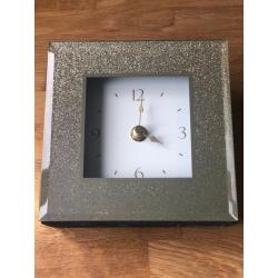 Next Glass Glitter Mantle Clock