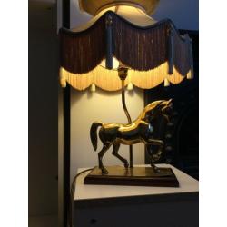 Vintage Solid Brass Collectible Horse Equestrian Table Lamp Light